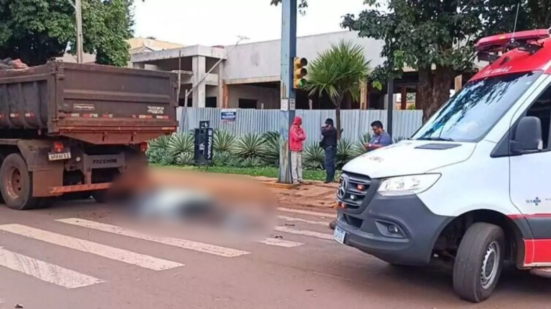 Motorista de caminh&atilde;o que atropelou e matou ciclista em Dourados disse que ouviu gritos