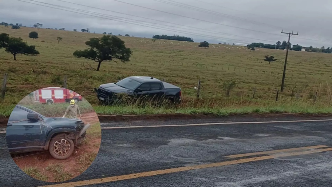 &lsquo;Curva da Morte&rsquo;: motorista perde controle de caminhonete e sai da pista na BR-060