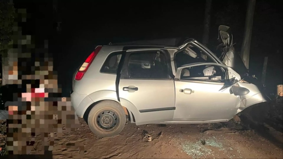 Duas crian&ccedil;as morrem em acidente e 5 ficam feridos ap&oacute;s carro bater em &aacute;rvore em MS