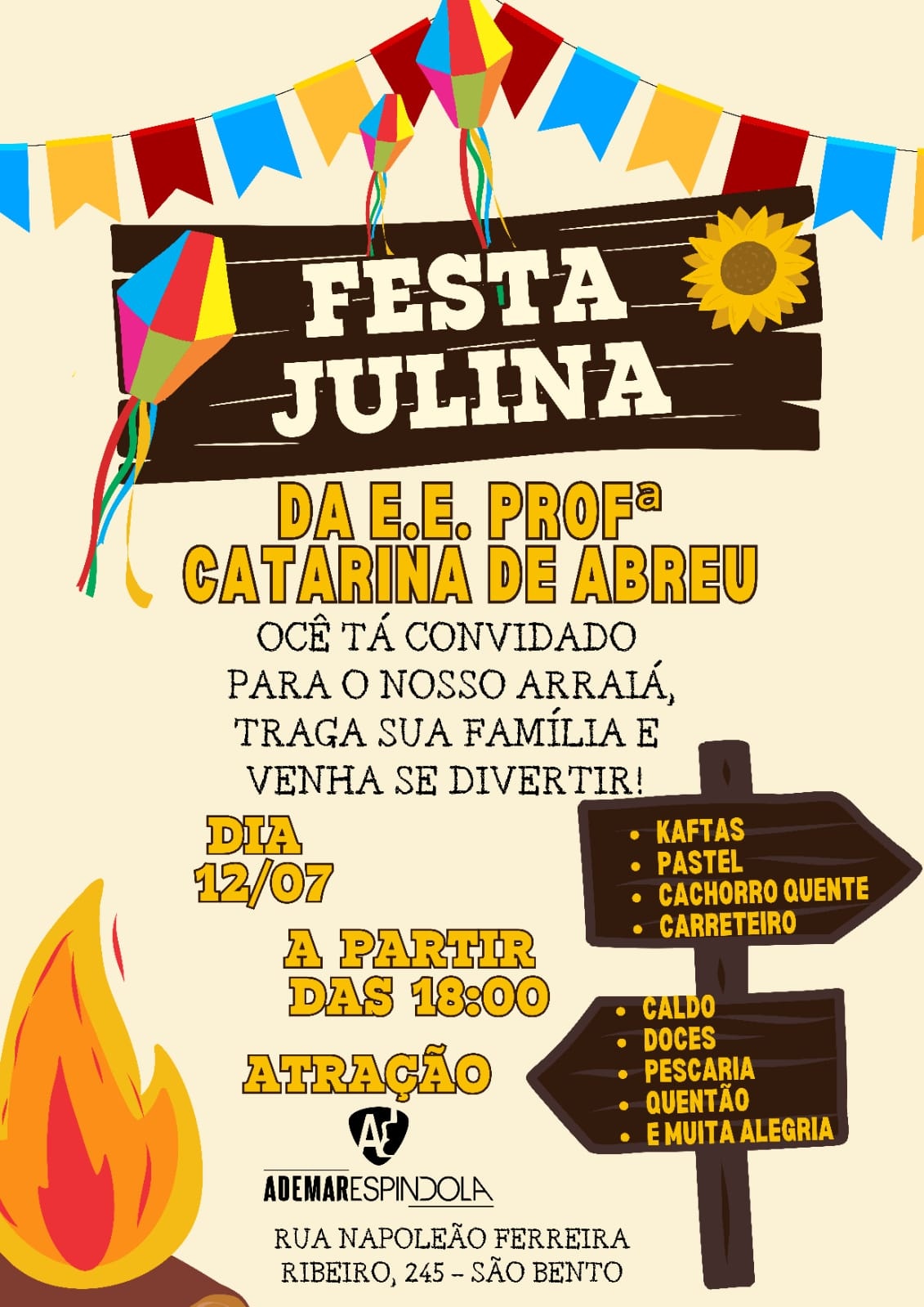 Após uma década, Escola Catarina de Abreu retoma tradicional Festa Julina neste sábado (12)