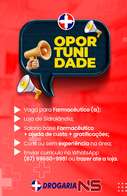 Drogaria NS abre vaga para Farmac&ecirc;utico(a) em Sidrol&acirc;ndia