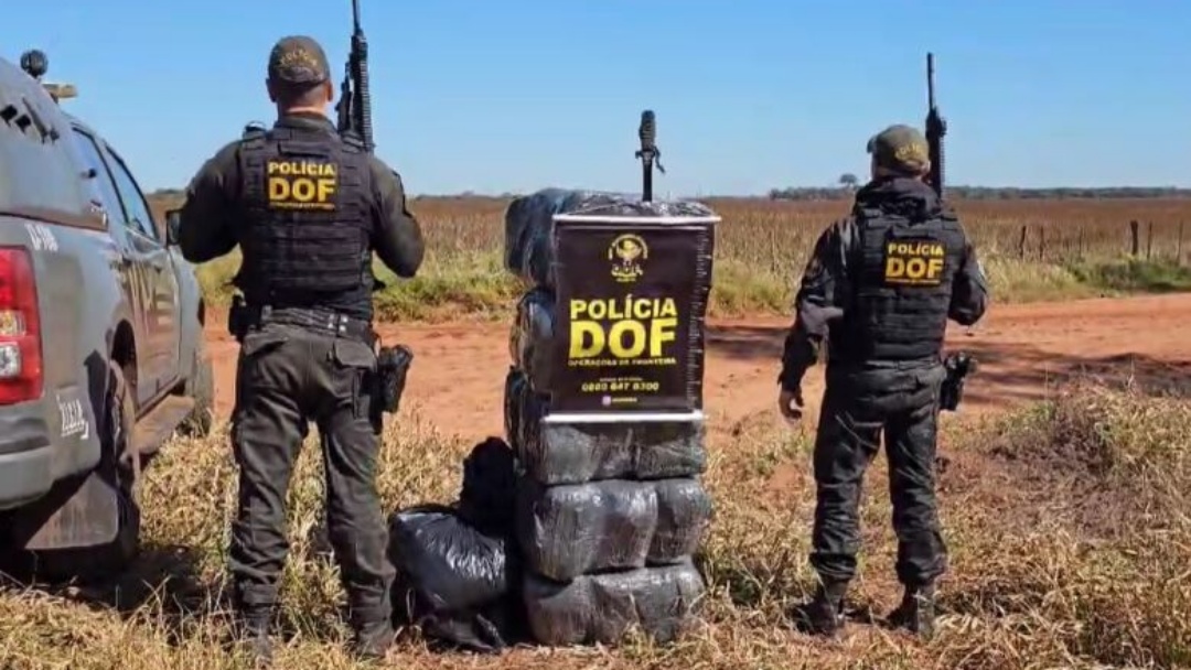 Homem foge e abandona quase cem quilos de drogas em meio a mata