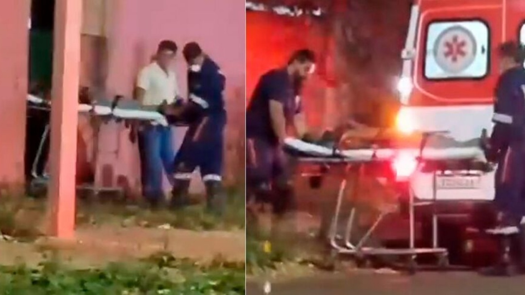 Ladrão de fios é socorrido após cair do telhado de casa