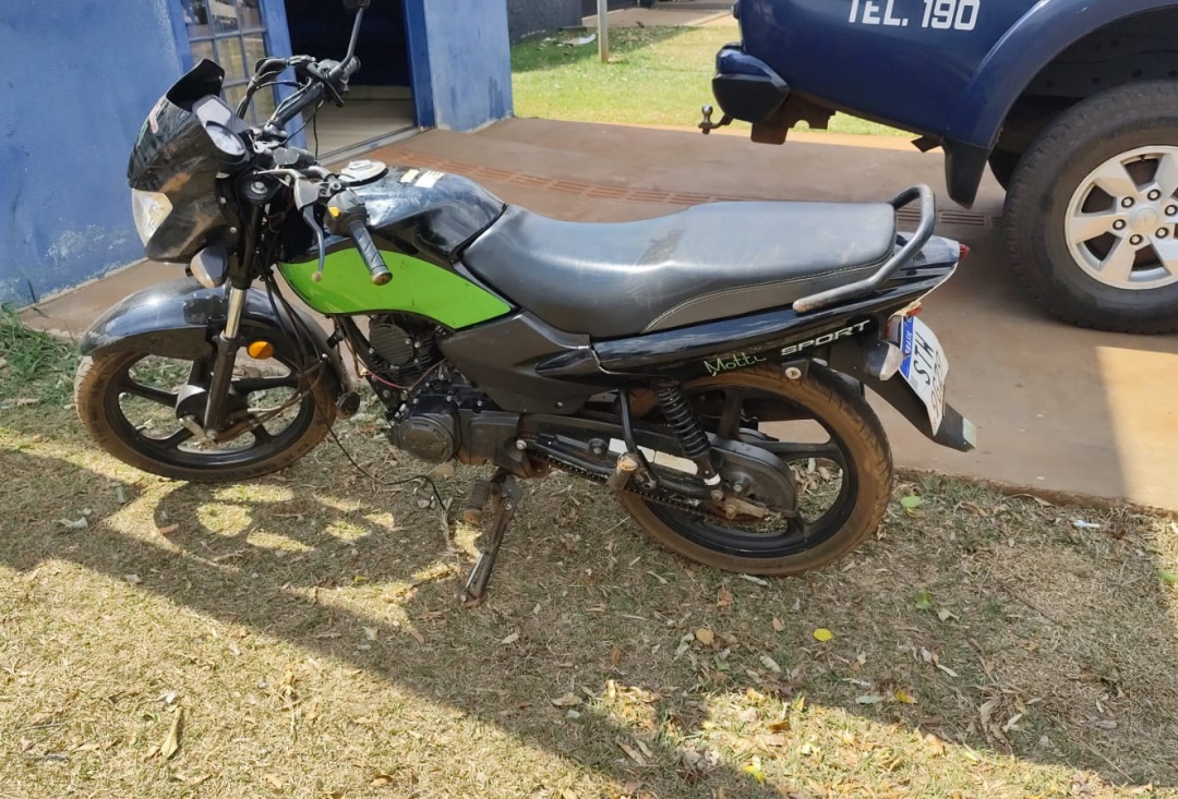 PM recupera motocicleta furtada no Bairro São Bento Sidrolândia