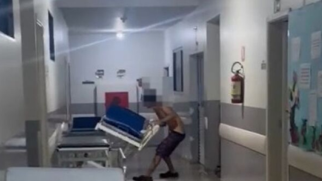 Paciente 'quebra tudo' e deixa rastro de destruição na UPA de Dourados; veja vídeo