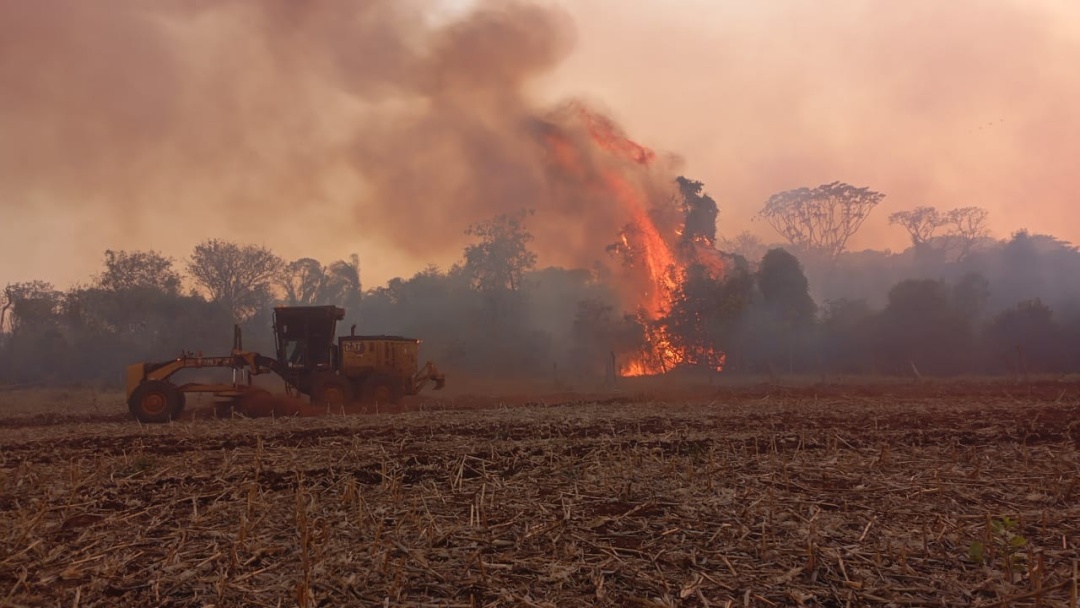 Inc&ecirc;ndio destr&oacute;i 120 hectares de cana-de-a&ccedil;&uacute;car e atinge assentamentos e reservas