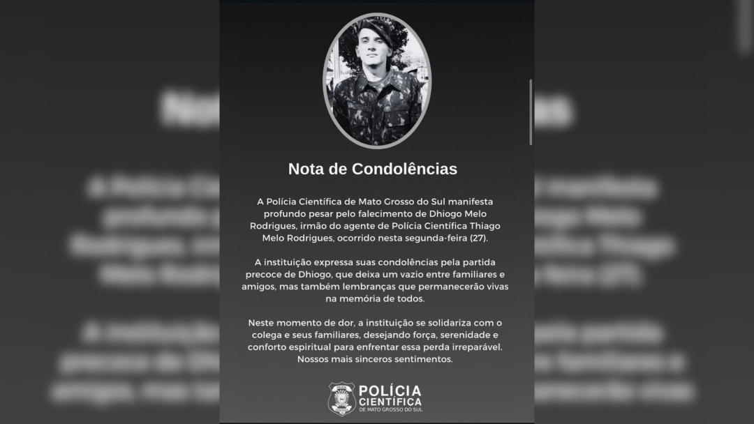 Pol&iacute;cia Cient&iacute;fica lamenta morte de militar do Ex&eacute;rcito em Campo Grande