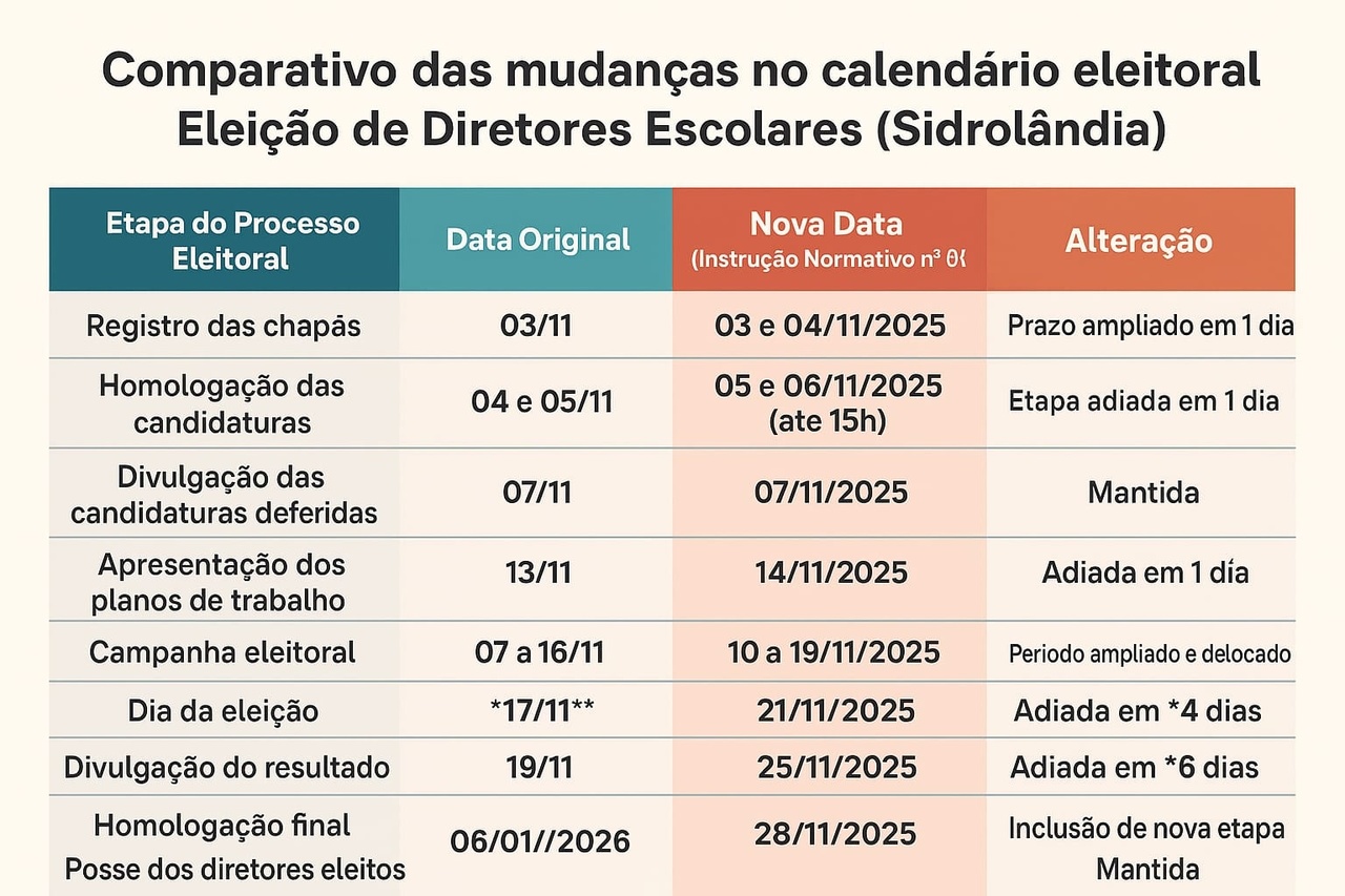 Com libera&ccedil;&atilde;o de candidatos com nome negativado, elei&ccedil;&atilde;o para diretor &eacute; adiada para 21 de novembro