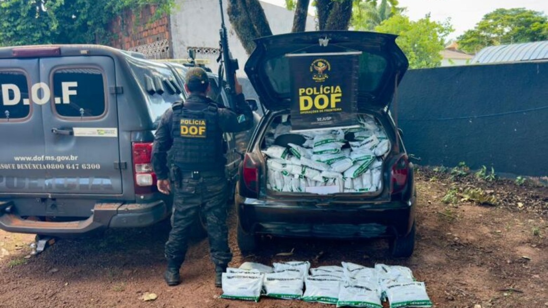 Polícia apreende 700kg de defensivos agrícolas em carro abandonado