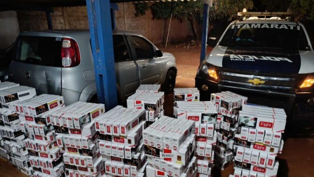 Carga de cigarros contrabandeados &eacute; interceptada ap&oacute;s persegui&ccedil;&atilde;o na MS-164