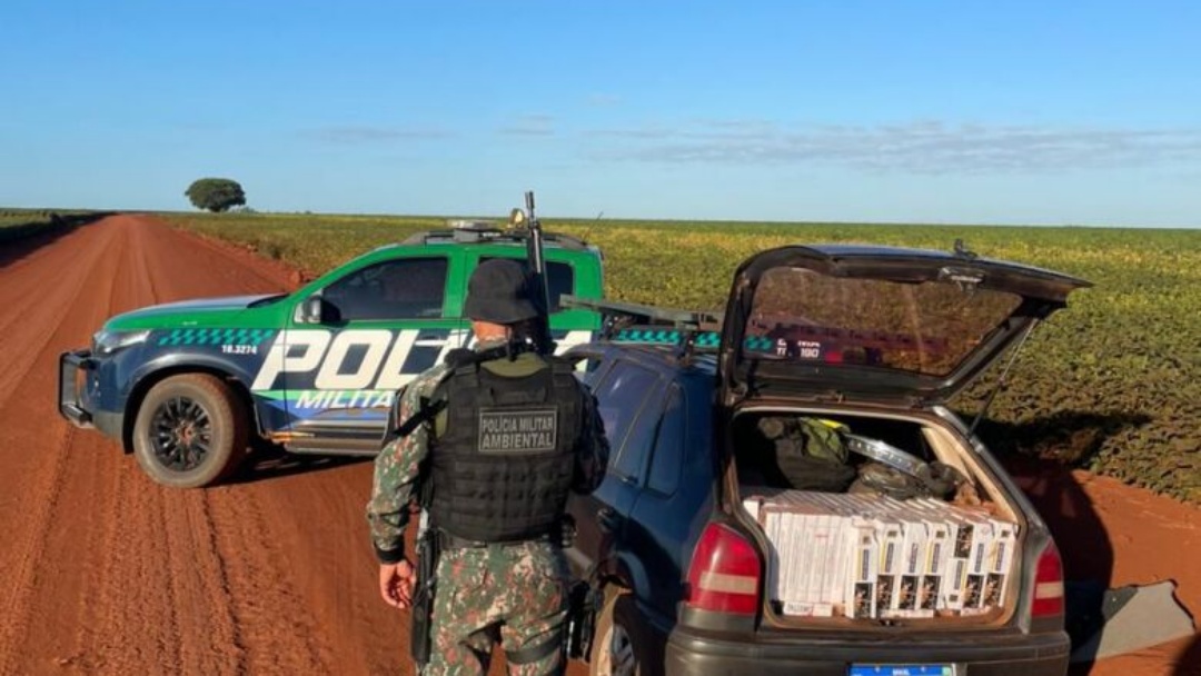 Contrabandista abandona carro e acaba preso em planta&ccedil;&atilde;o de soja ap&oacute;s persegui&ccedil;&atilde;o