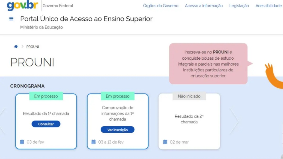 Resultado da primeira chamada do Prouni é divulgado