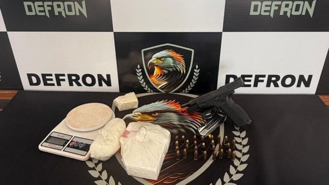 Homem &eacute; preso com coca&iacute;na e pistola 9mm em Dourados