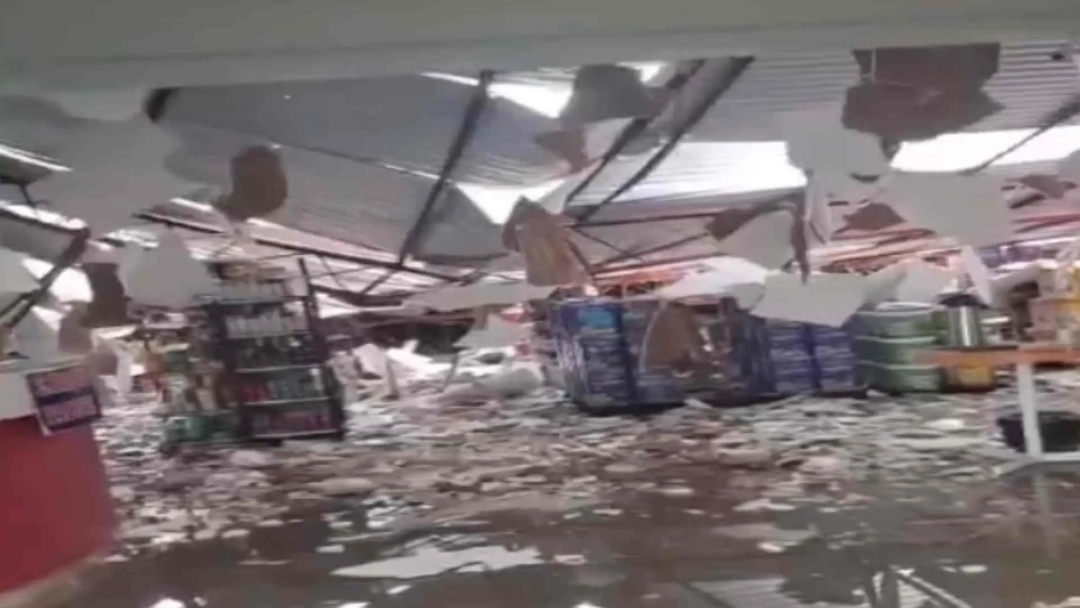 Temporal causa estragos em lojas na regi&atilde;o de fronteira com MS