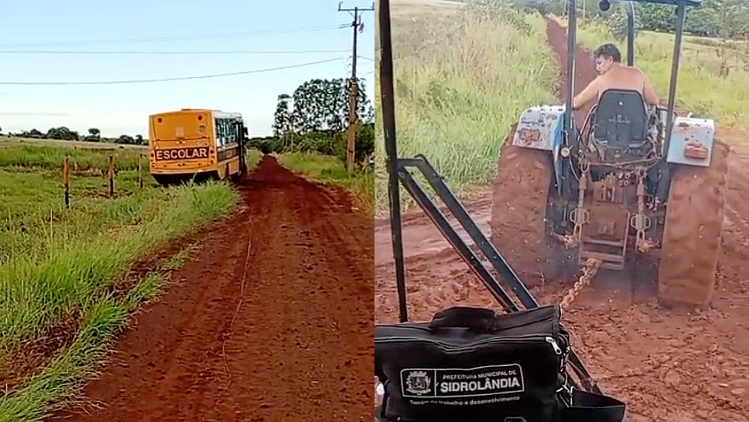Com chuva, &ocirc;nibus escolar fica atolado e aulas noturnas s&atilde;o suspensas na zona rural