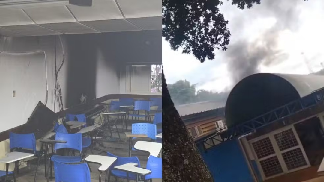 Bloco da UFMS pega fogo e bombeiros são acionados