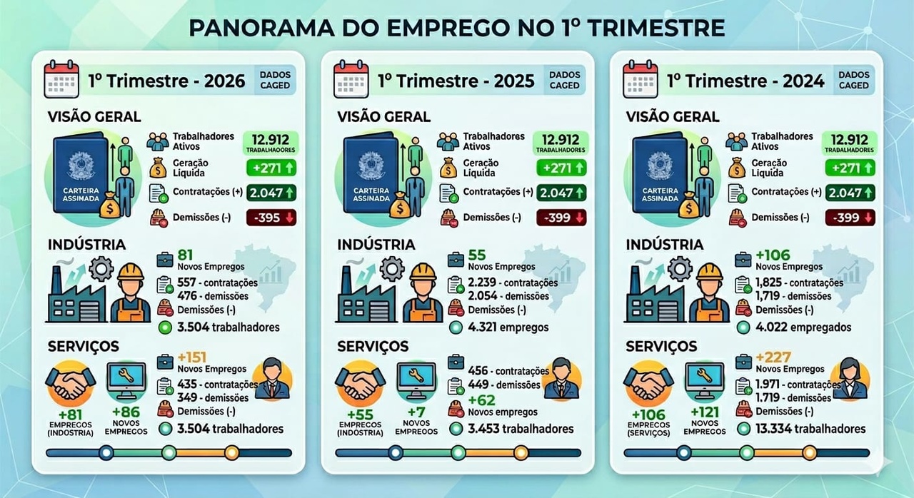 Emprego industrial recua e ofusca saldo positivo de 271 vagas no 1&ordm; trimestre
