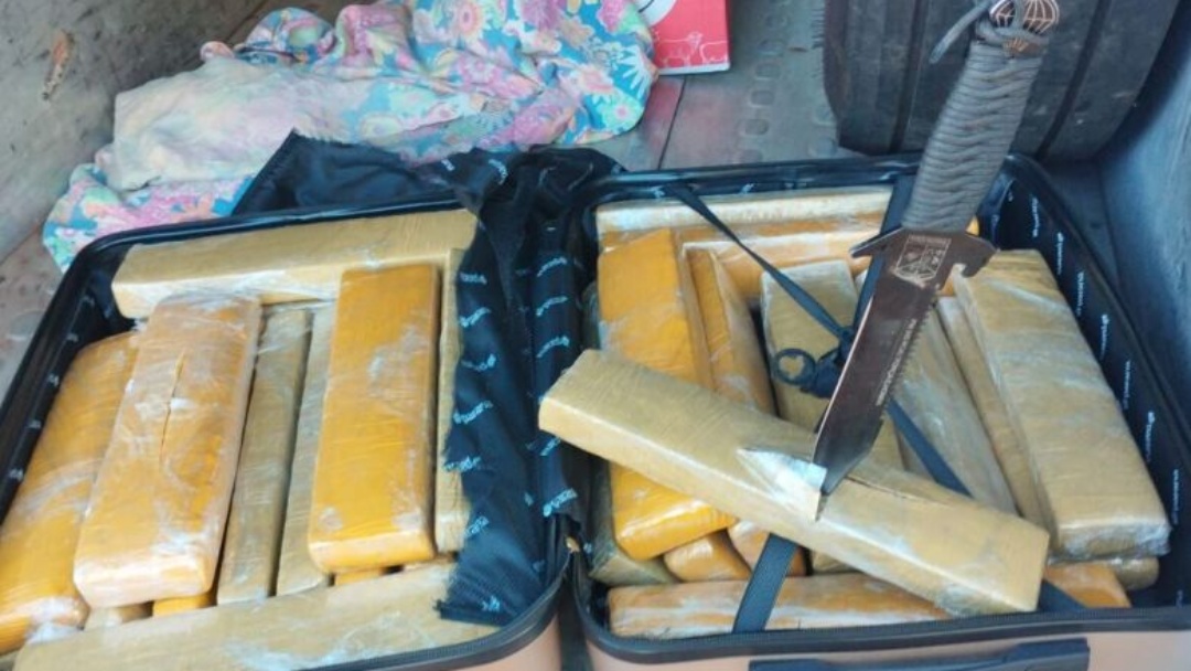 Passageiro de ônibus é preso transportando mais de 30 kg de maconha