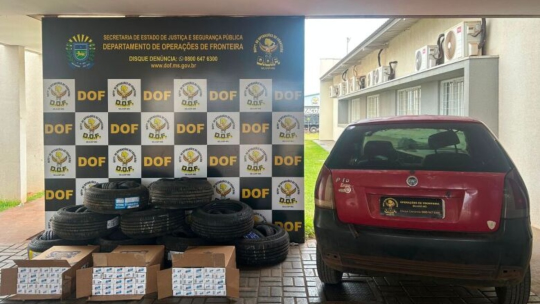Motorista &eacute; abordado com pneus sem nota fiscal e cigarros para revenda