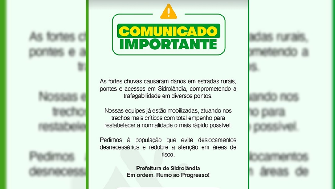Prefeitura reconhece danos provocados pelas chuvas e mobiliza equipes