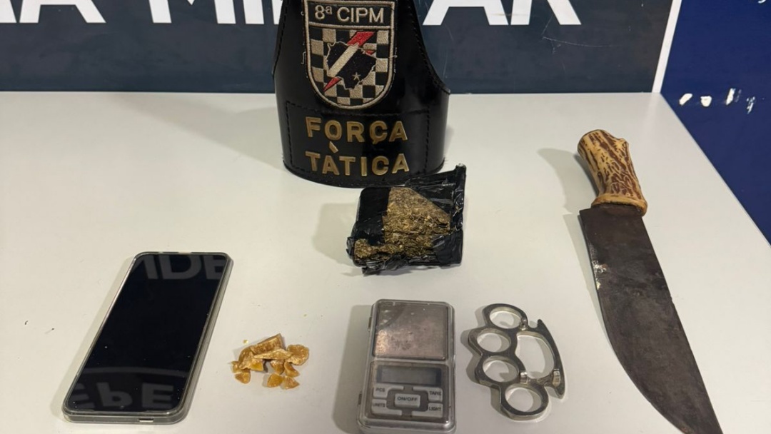 PM prende mulher no Cascatinha com droga na mochila