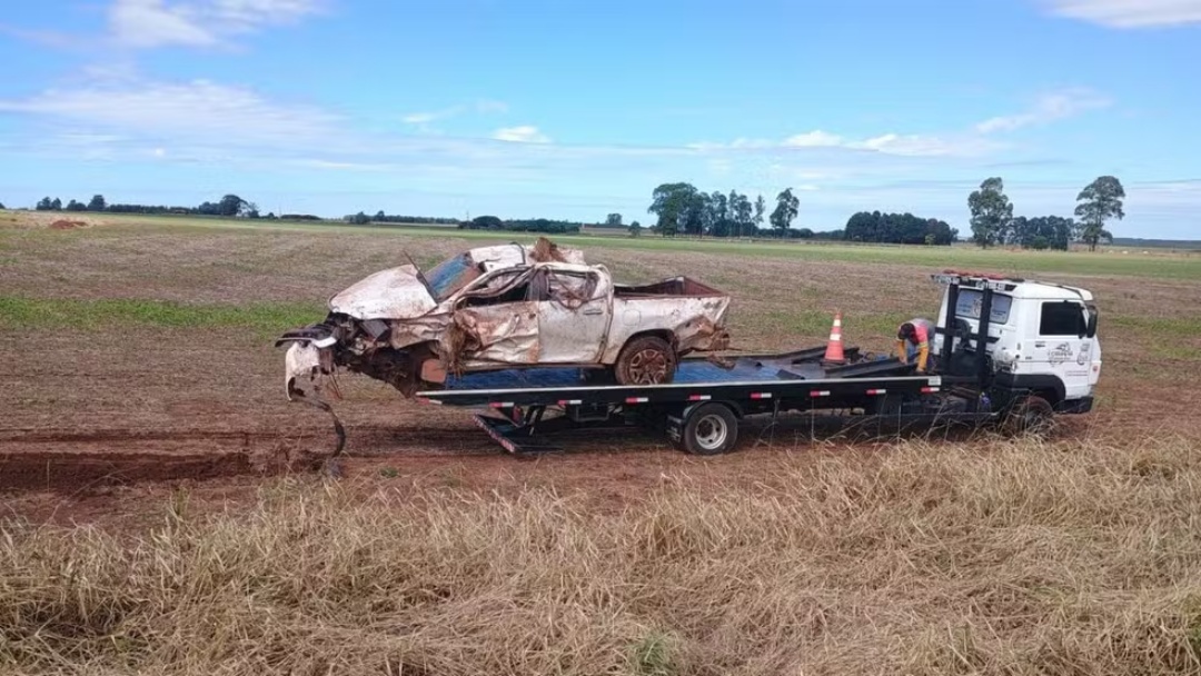 Homem morre após caminhonete capotar na zona rural de Ponta Porã