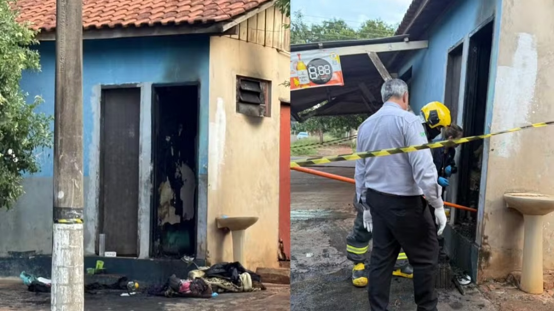 Homem morre carbonizado em banheiro de conveniência; polícia investiga incêndio
