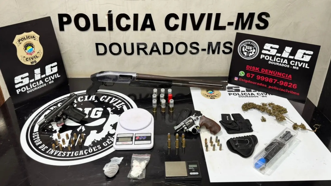 Guerra de facções: arma apreendida foi usada em três tentativas de execução em Dourados