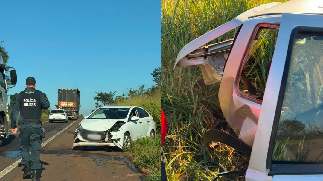 Motorista causa batida ao dormir no volante na BR-262, em Ribas do Rio Pardo