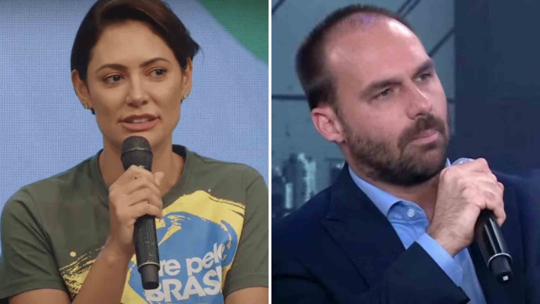Eduardo cobra fidelidade a Bolsonaro e alfineta Michelle: ‘Sai do partido’